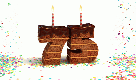 Kuchen in Form einer 75